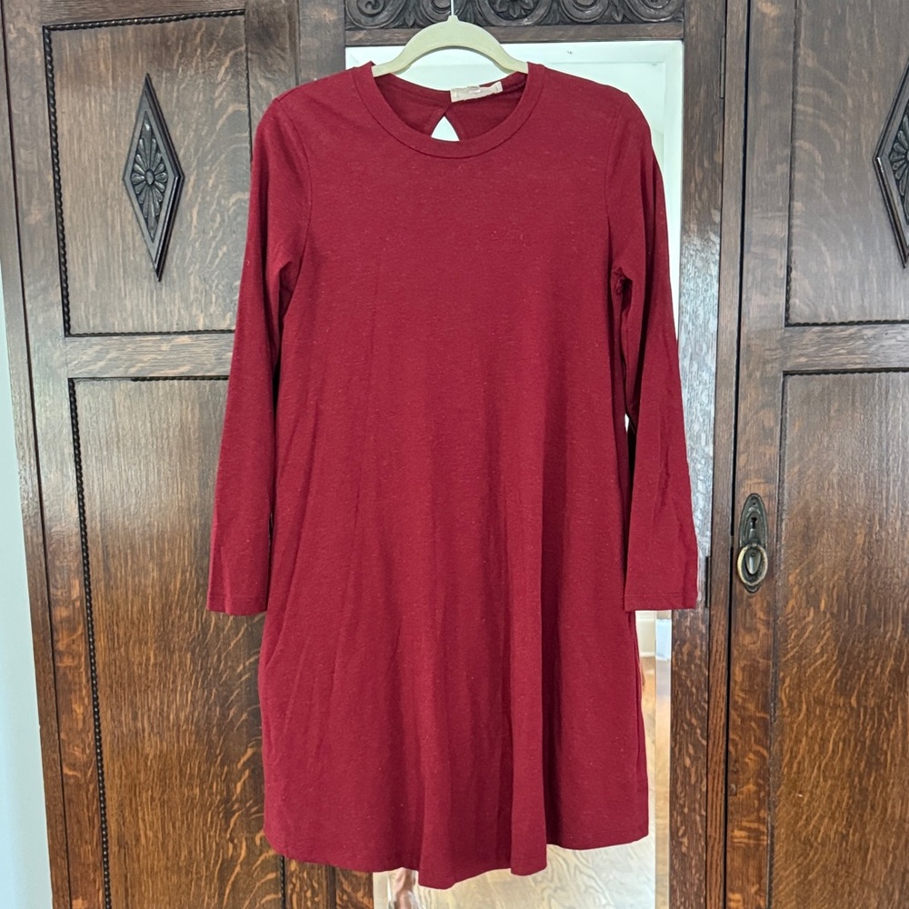 Burgundy Long Sleeve Dress